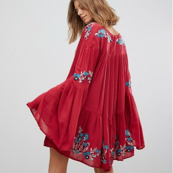 free people te amo embroidered peasant dress - Picture 3 of 6
